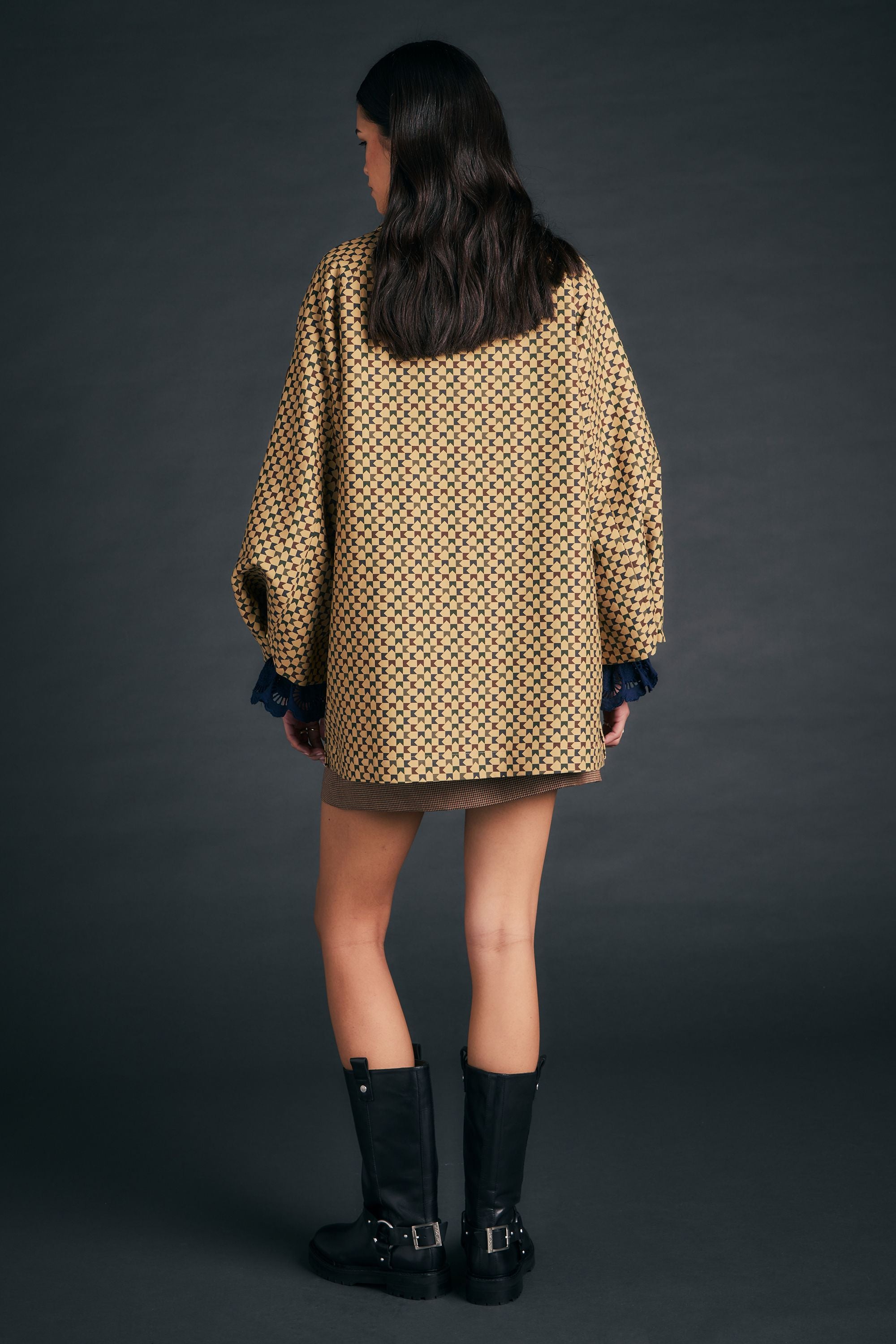 Karen Walker Tiller Jacket giacca tan multi monogram