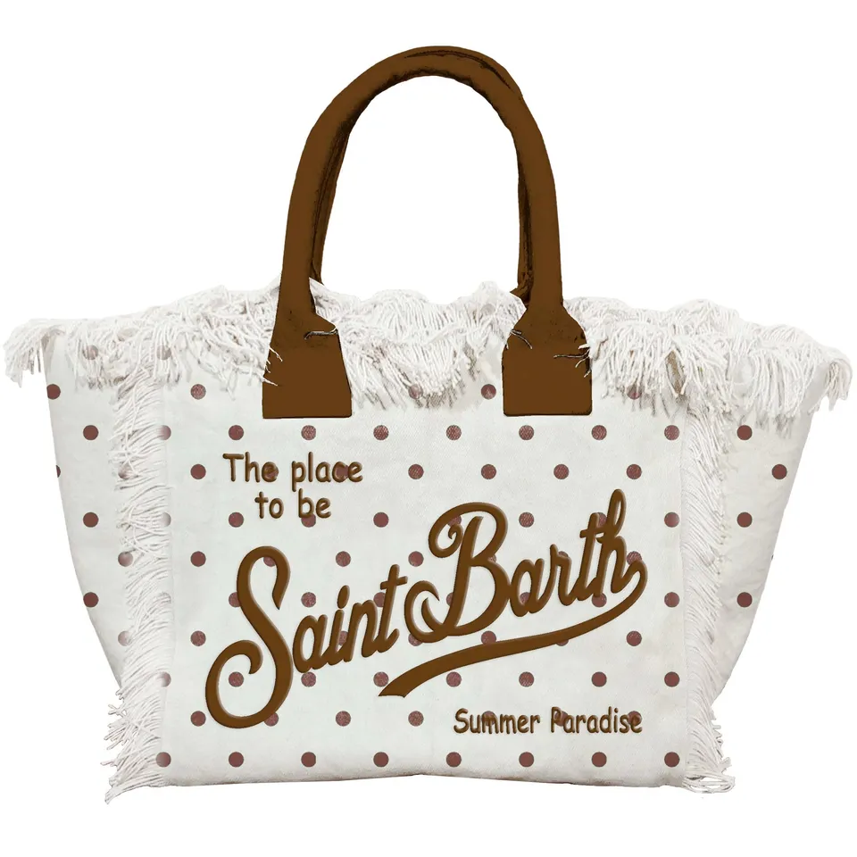 MC2 Saint Barth Vanity Borsa Donna Pois Panna Marrone