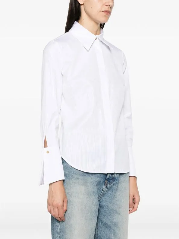 Elisabetta Franchi CA18866E2 Camicia Bianco Cotone Rigato