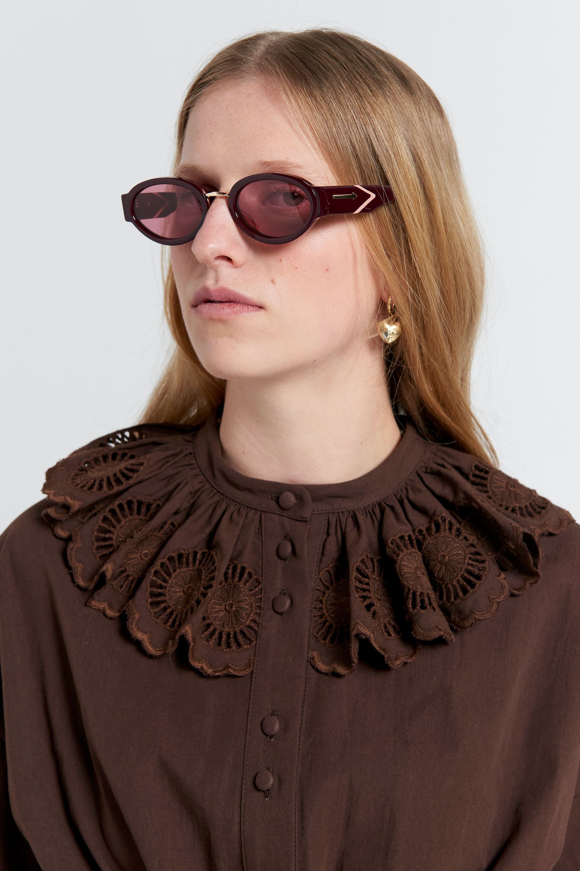 Karen Walker Treasurer Camicia Cioccolato Cotone Organico
