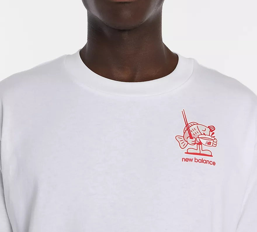 New Balance Ramen MT61H51 t-shirt uomo white cotone
