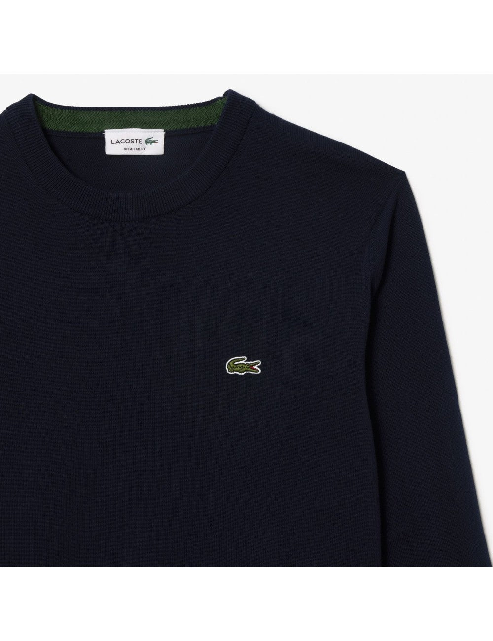 Lacoste AH0128 Pullover Uomo Navy Misto Cotone