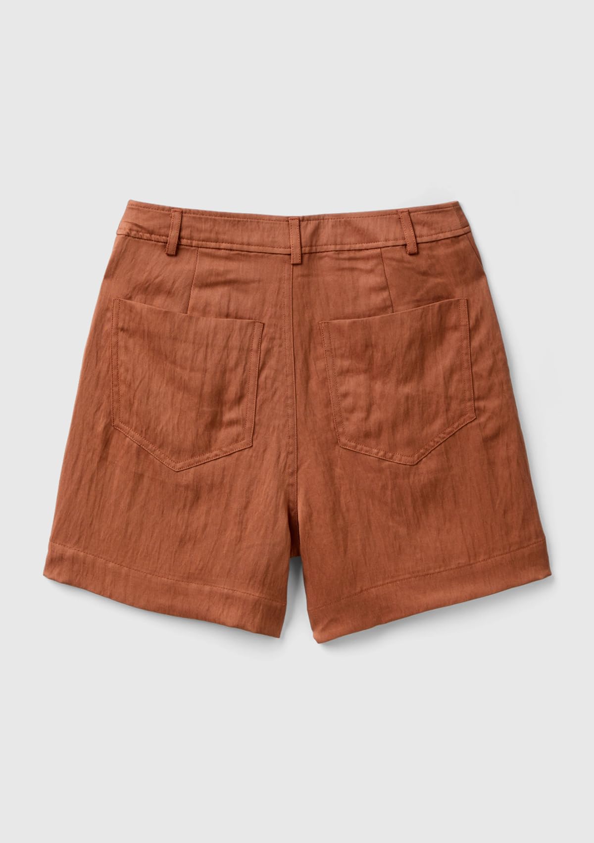 Benetton pantaloncini donna viscosa marrone vita alta