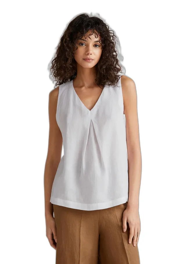 Benetton 5bmldq06w Blusa Donna Lino Verde Militare