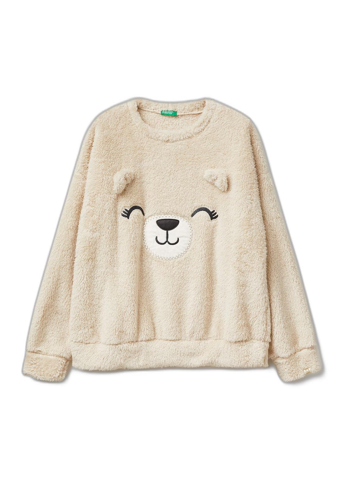 Benetton 3ukc3m07z Maglione Donna Pellicciotto Marrone