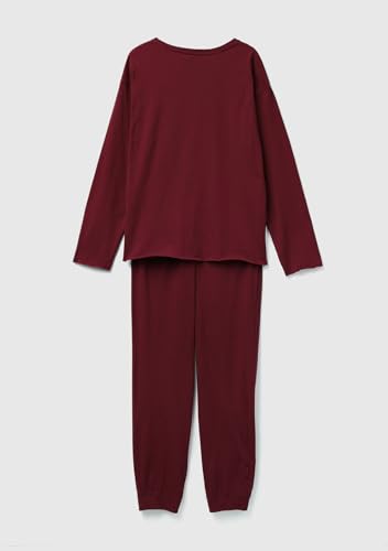 Benetton 35vb3p048 Set Pigiama Donna Cotone Taglia S Logo