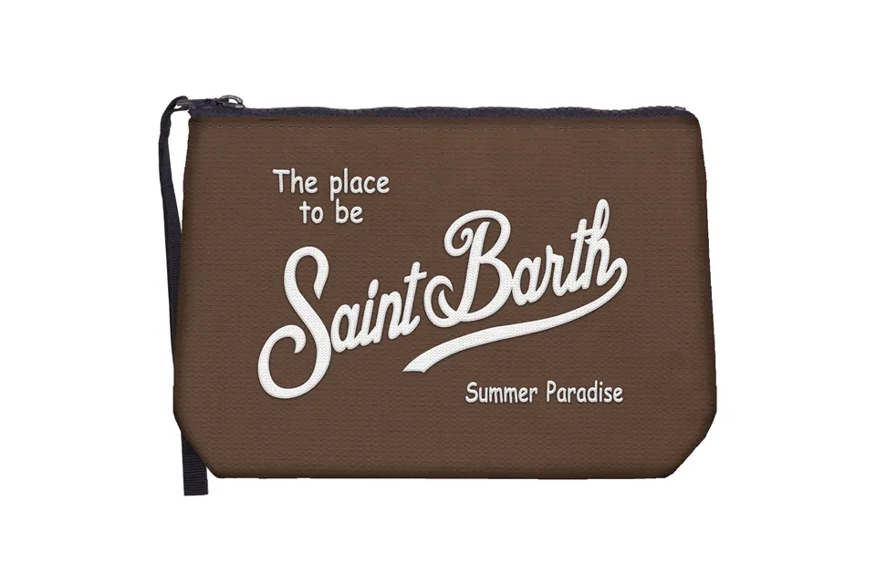 MC2 Saint Barth Aline Canvas Pochette Marrone