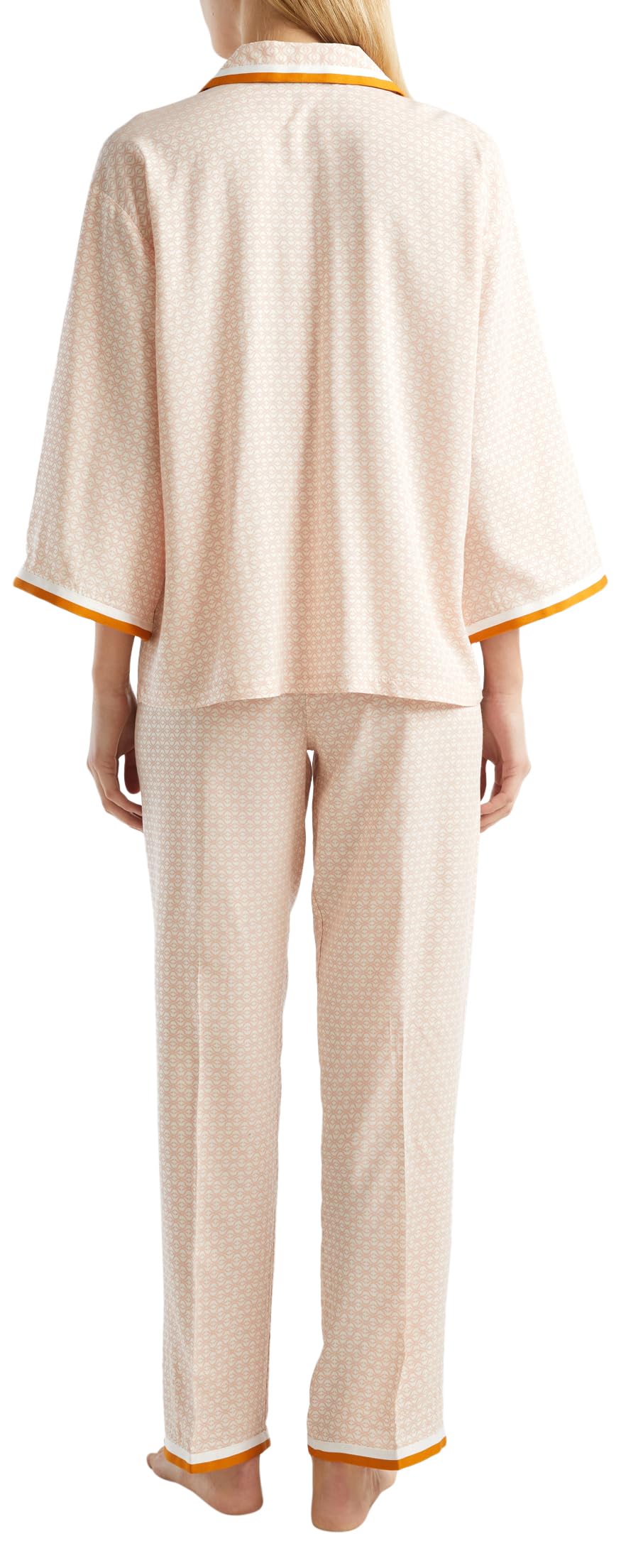 Benetton 41hh3p00e Pigiama Donna Rosa Pastello Viscosa