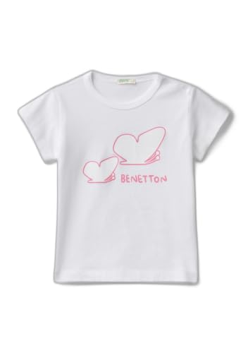 Benetton Baby T-Shirt 50 Bianco Cotone Grafica