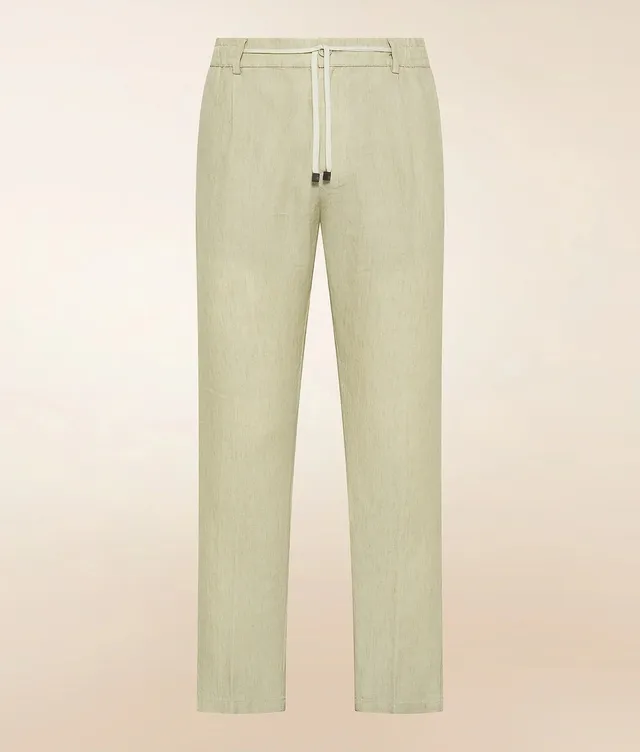 Cruna Mitte 1712 pantalone uomo ecru lino