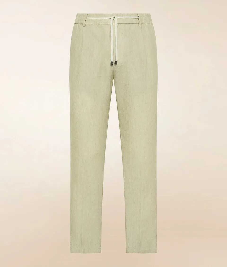 Cruna Mitte 1712 pantalone uomo ecru lino