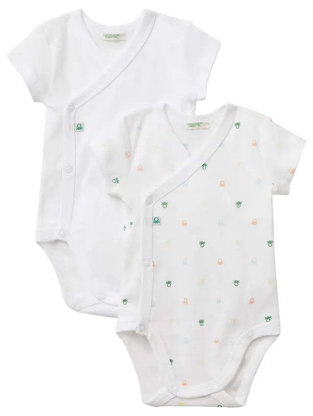 Benetton Intimo e Pigiami Set 2 Body cotone organico manica corta