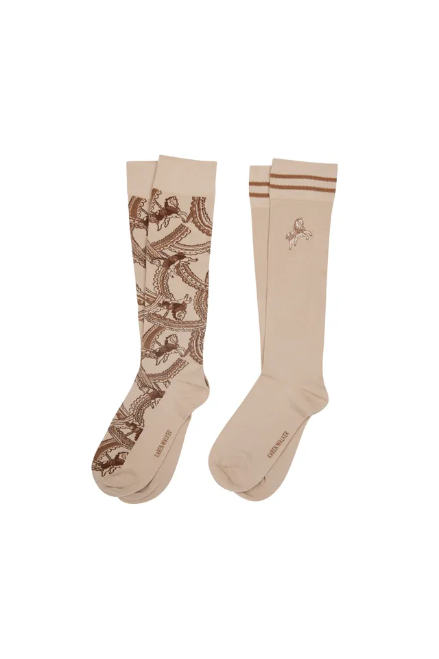 Karen Walker Carousel Calze alte 2 pack crema