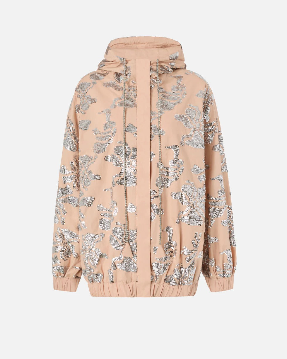 Pinko Maracuja 106507 bomber beige argento paillettes