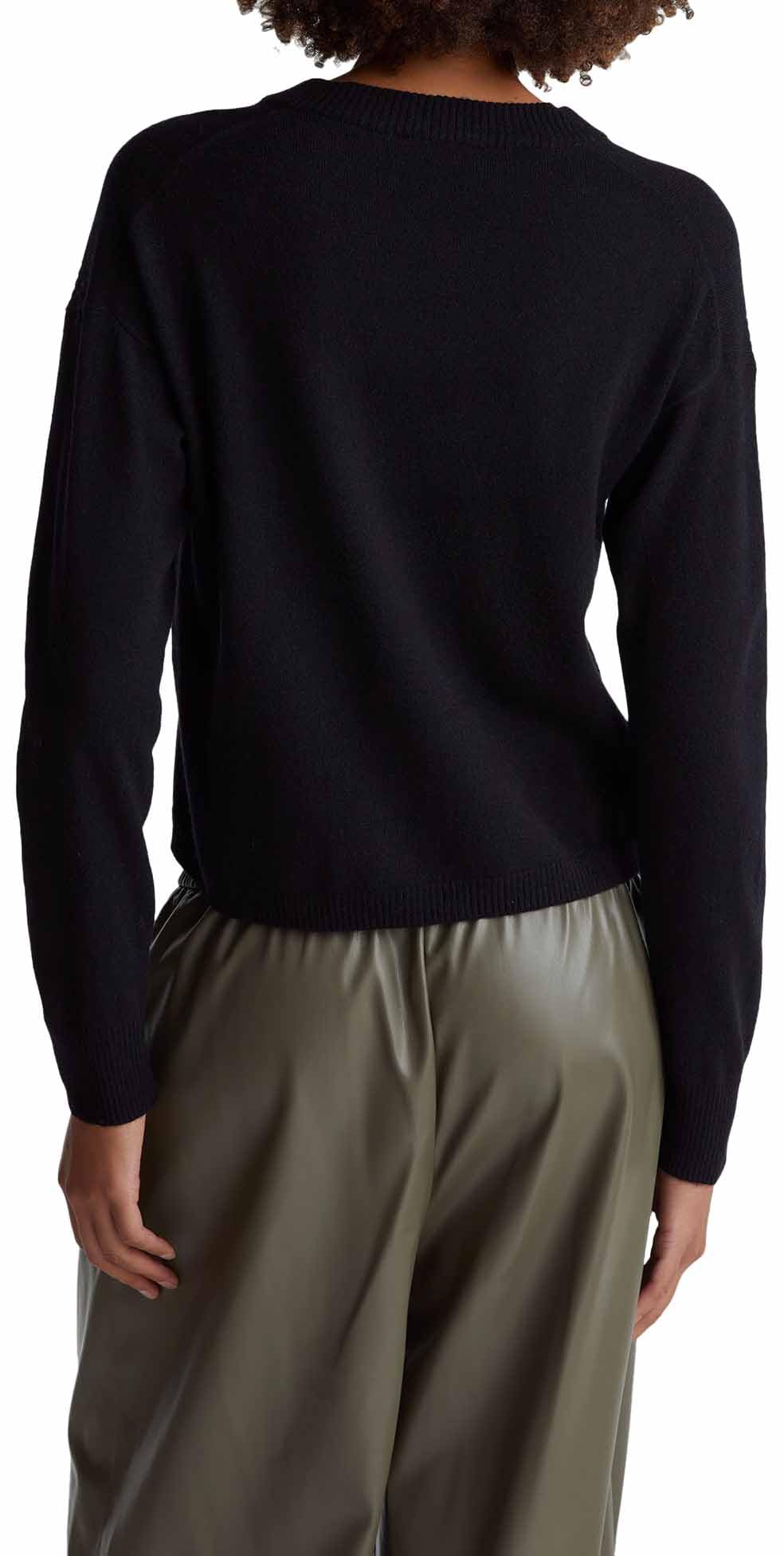 Benetton Maglieria Maglione Donna S Blu a Coste Diagonali