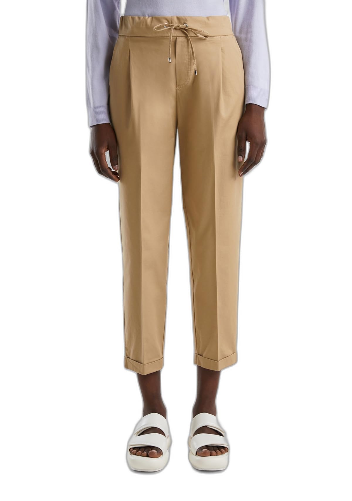 Benetton Pantaloni Joggers Donna cotone stretch coulisse