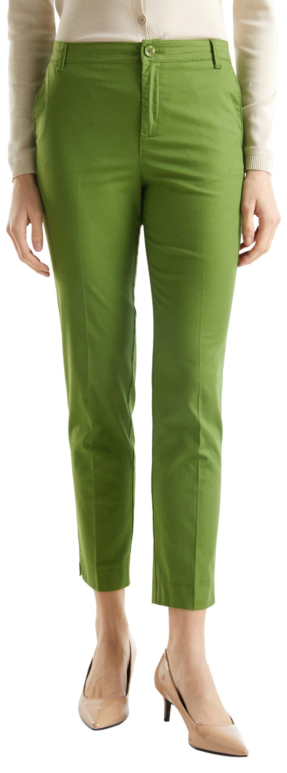 Benetton Pantaloni Chino Cotone Dobby Regular Uomo
