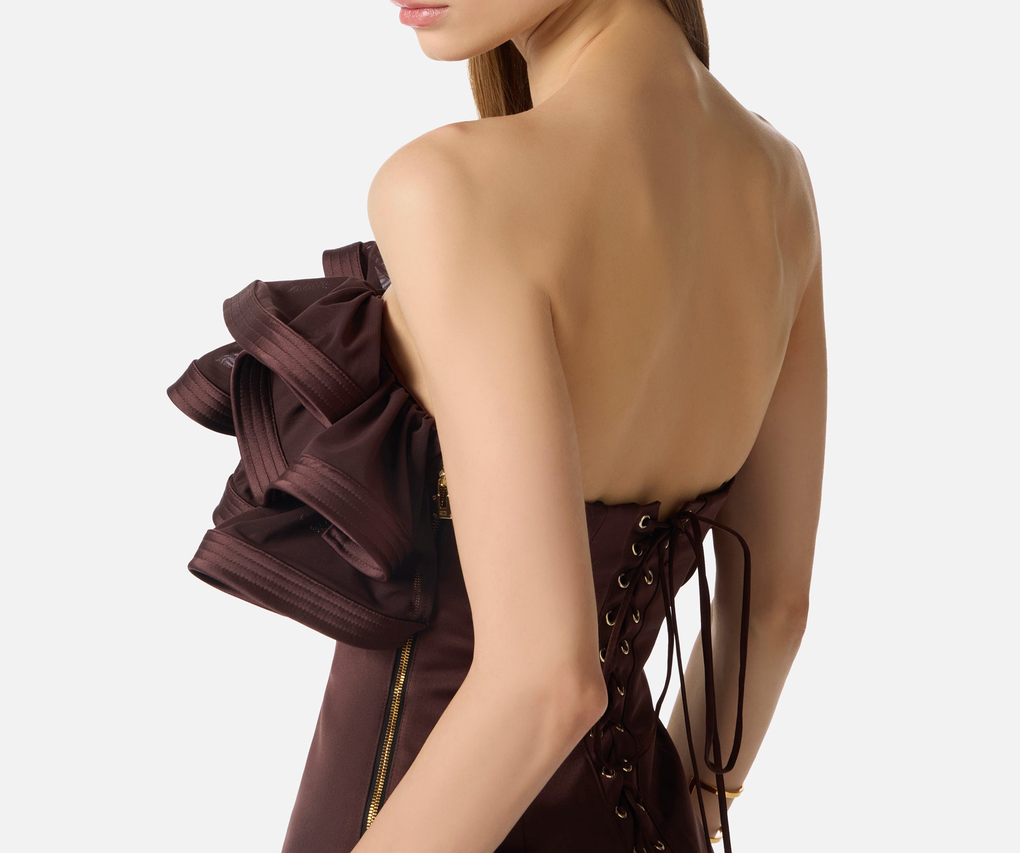 Elisabetta Franchi AB87962E2 Abito Corto cacao aderente