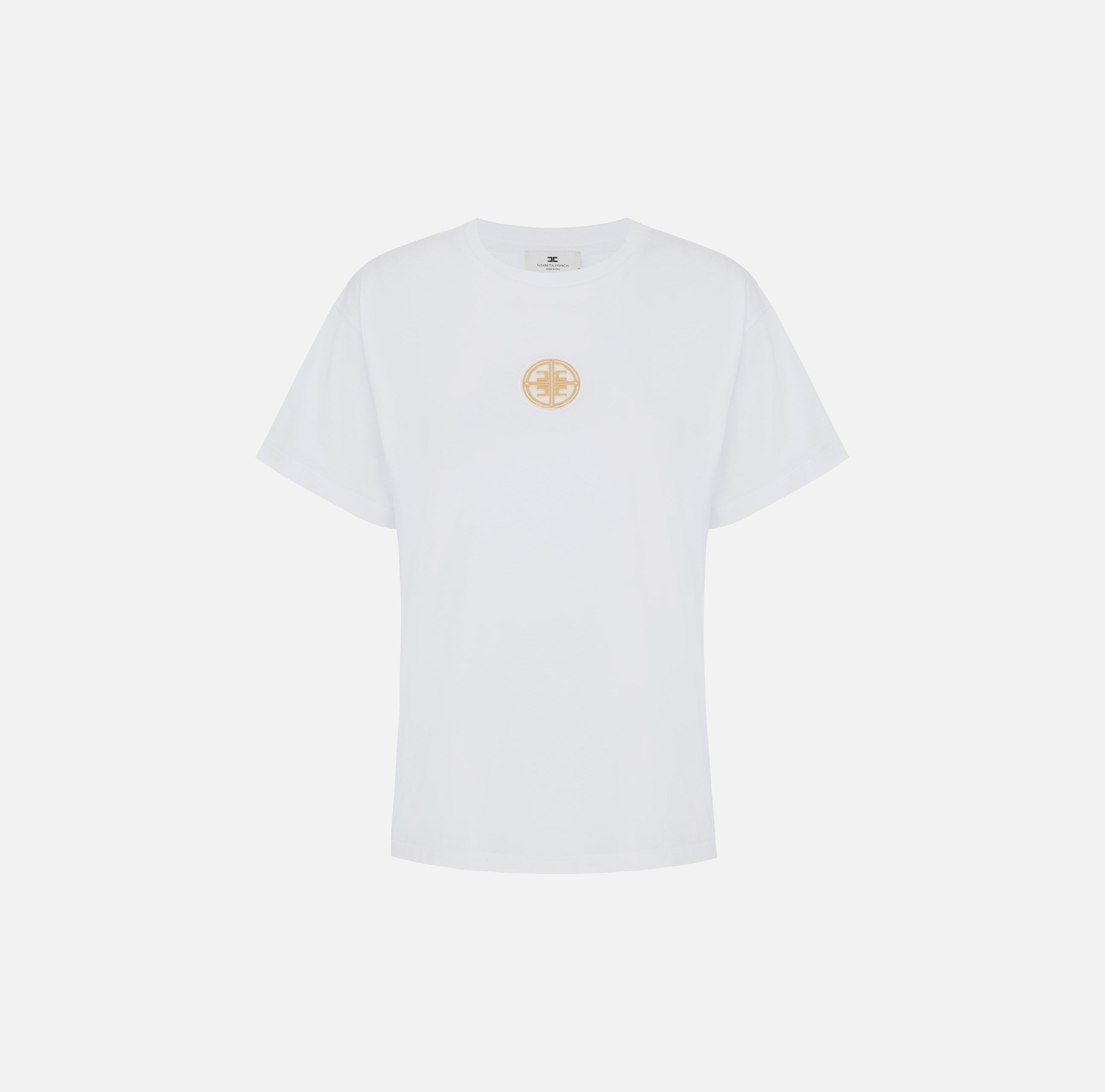 Elisabetta Franchi MA00866E2 T-Shirt Donna Gesso cotone