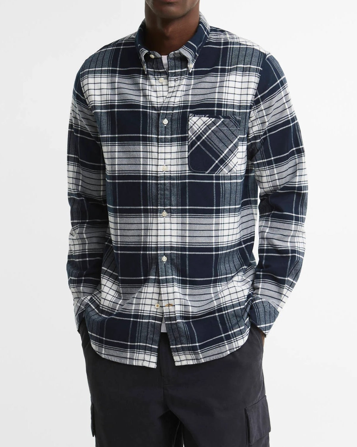 Barbour Embergate MSH5826 camicia uomo navy cotone