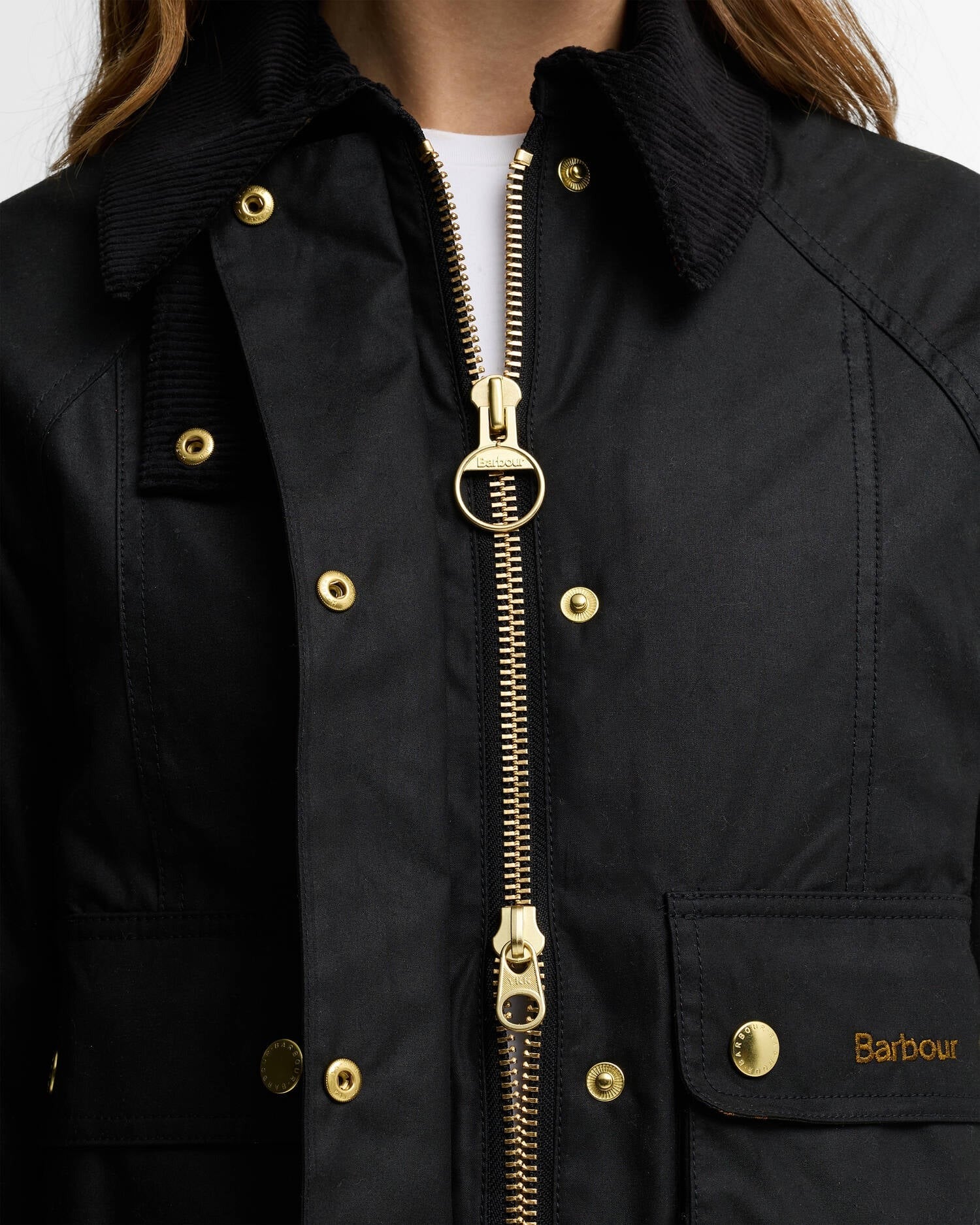 Barbour Beadnell LWX1403 giacca cerata Black Classic crop