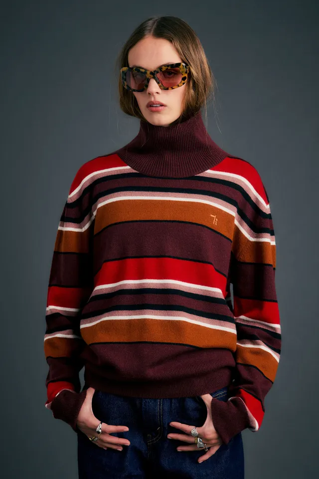 Karen Walker Margot Sweater maglione lana poppy stripe US6