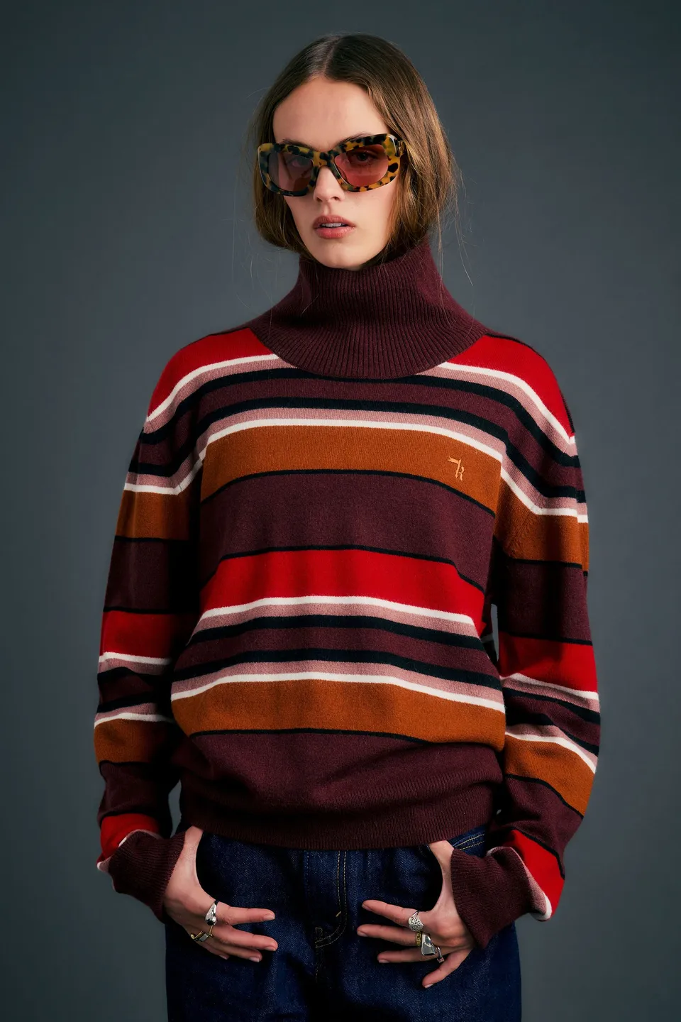 Karen Walker Margot Sweater maglione lana poppy stripe US6