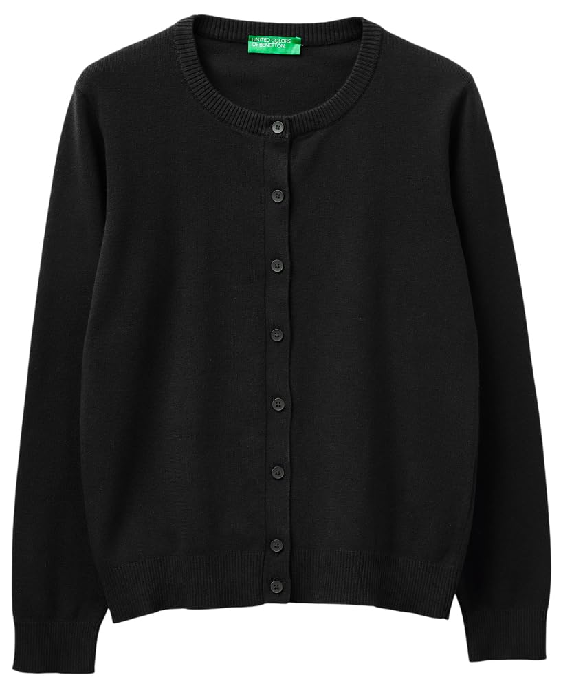 Benetton 1c19d502p Maglia Girocollo Cardigan Nero XXS