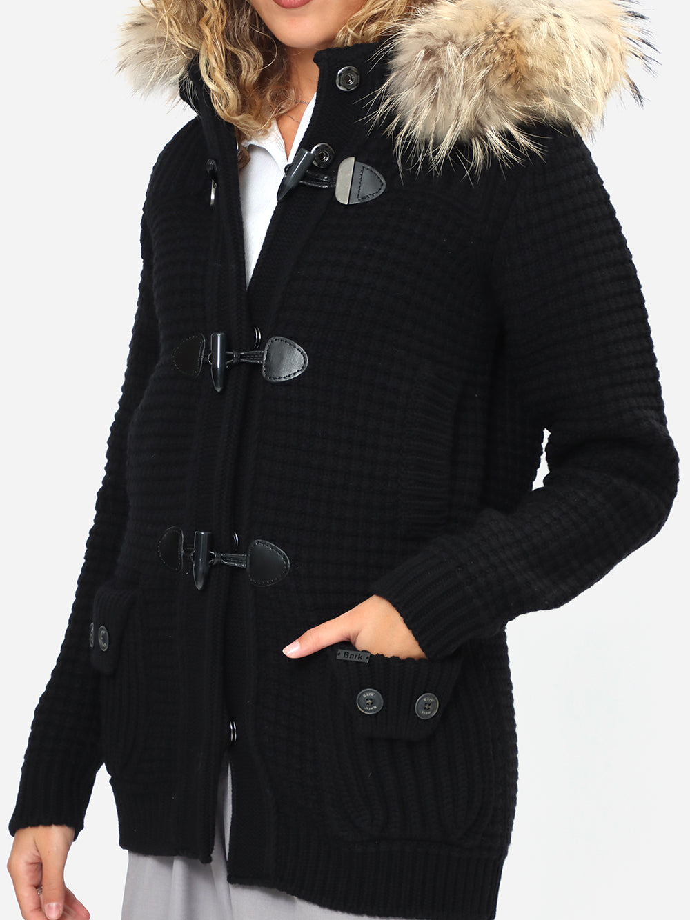 Bark D9001/C Medium Duffle Coat Giubbotto Donna Nero