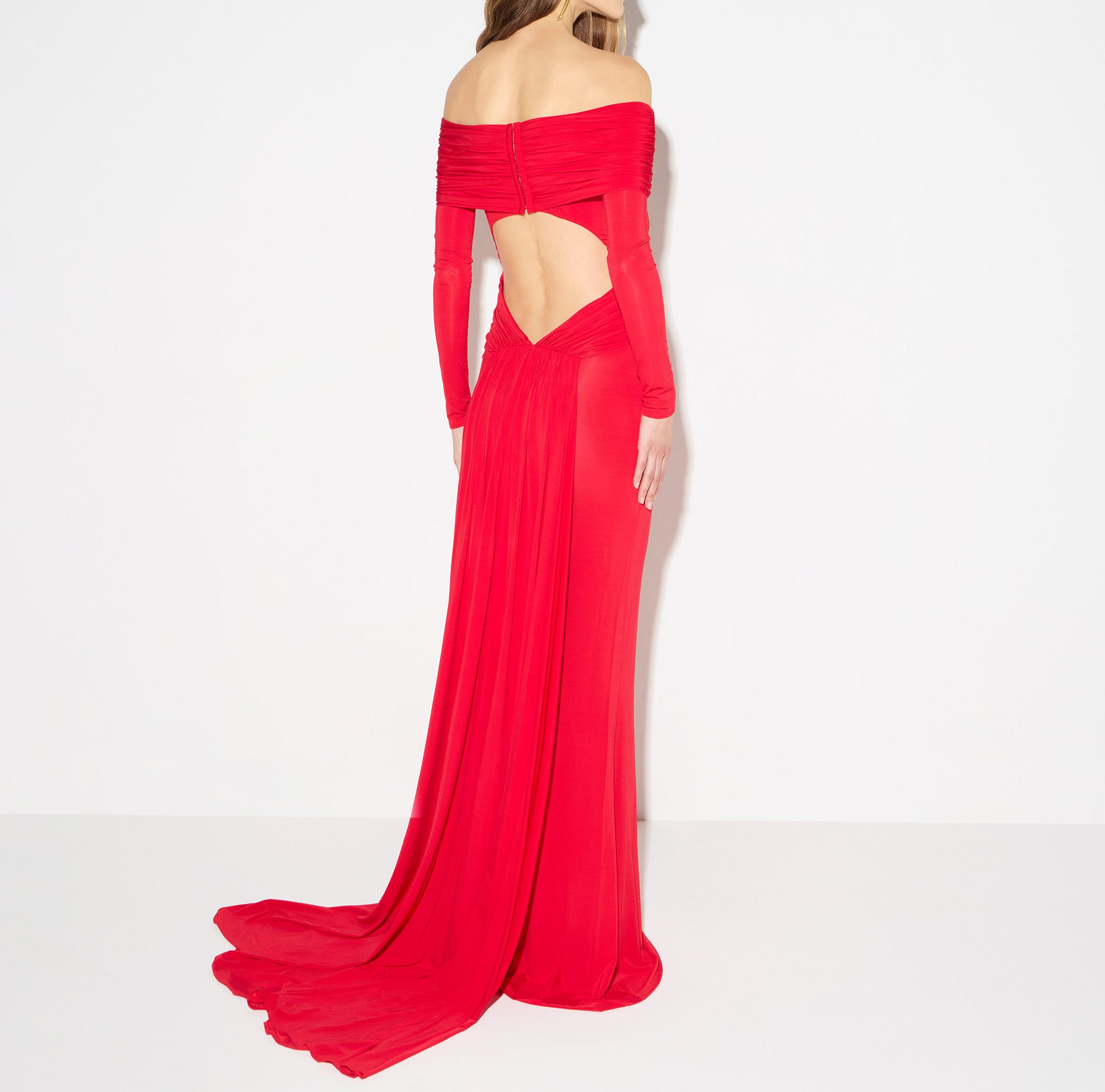 Elisabetta Franchi Red Carpet ABR2667E2 abito donna rosso jersey