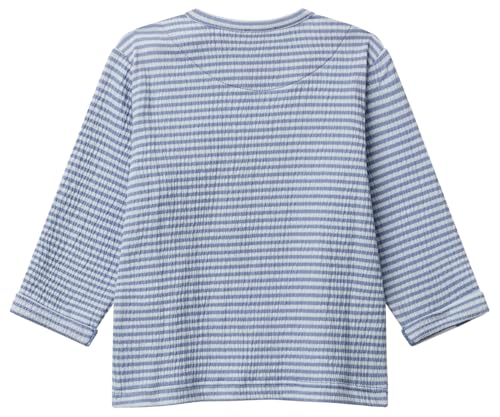Benetton T-Shirt Bimbo Manica Lunga Jersey Taschino Blu