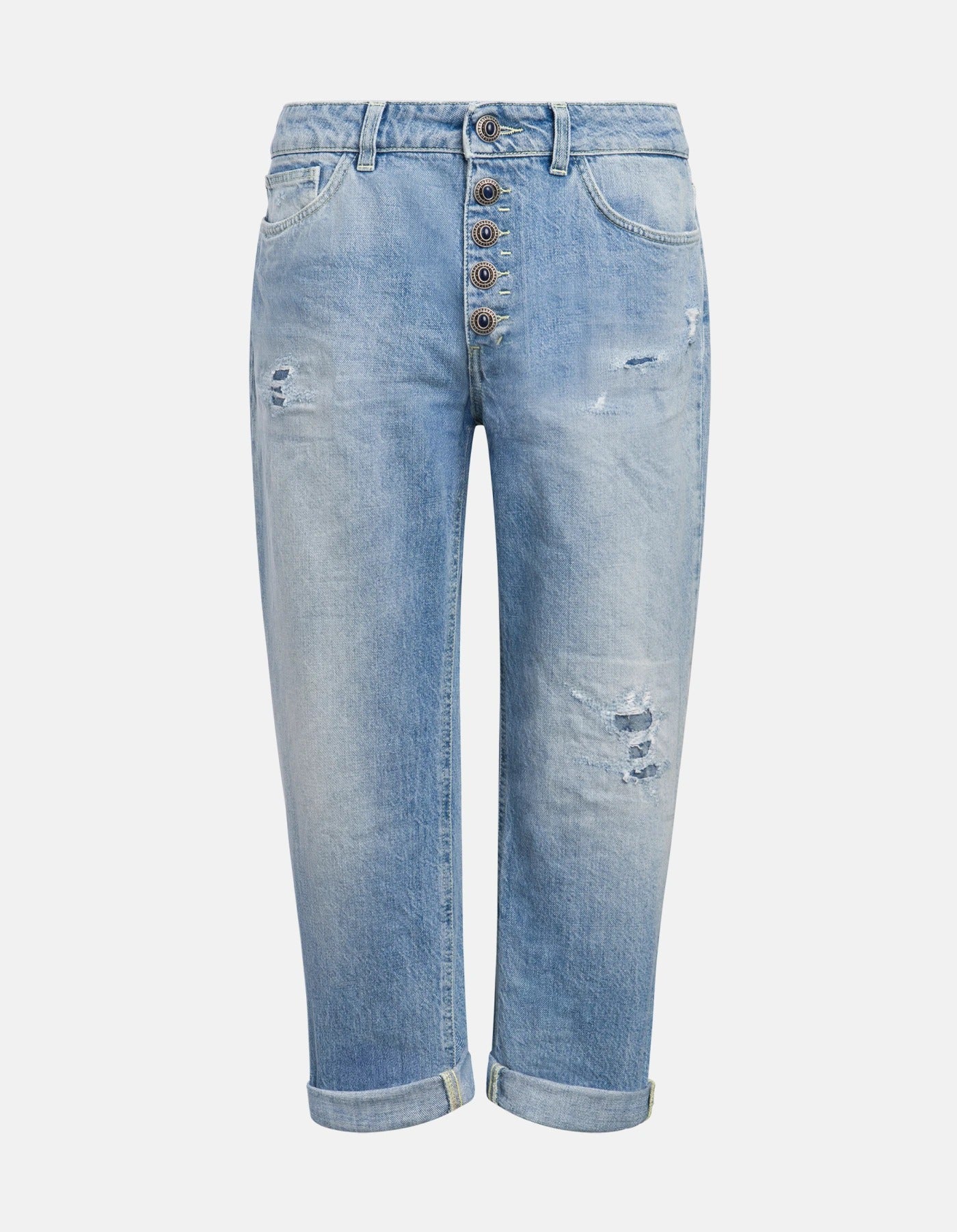 Dondup Koons Loose Jeans Donna Blu Denim Strappati