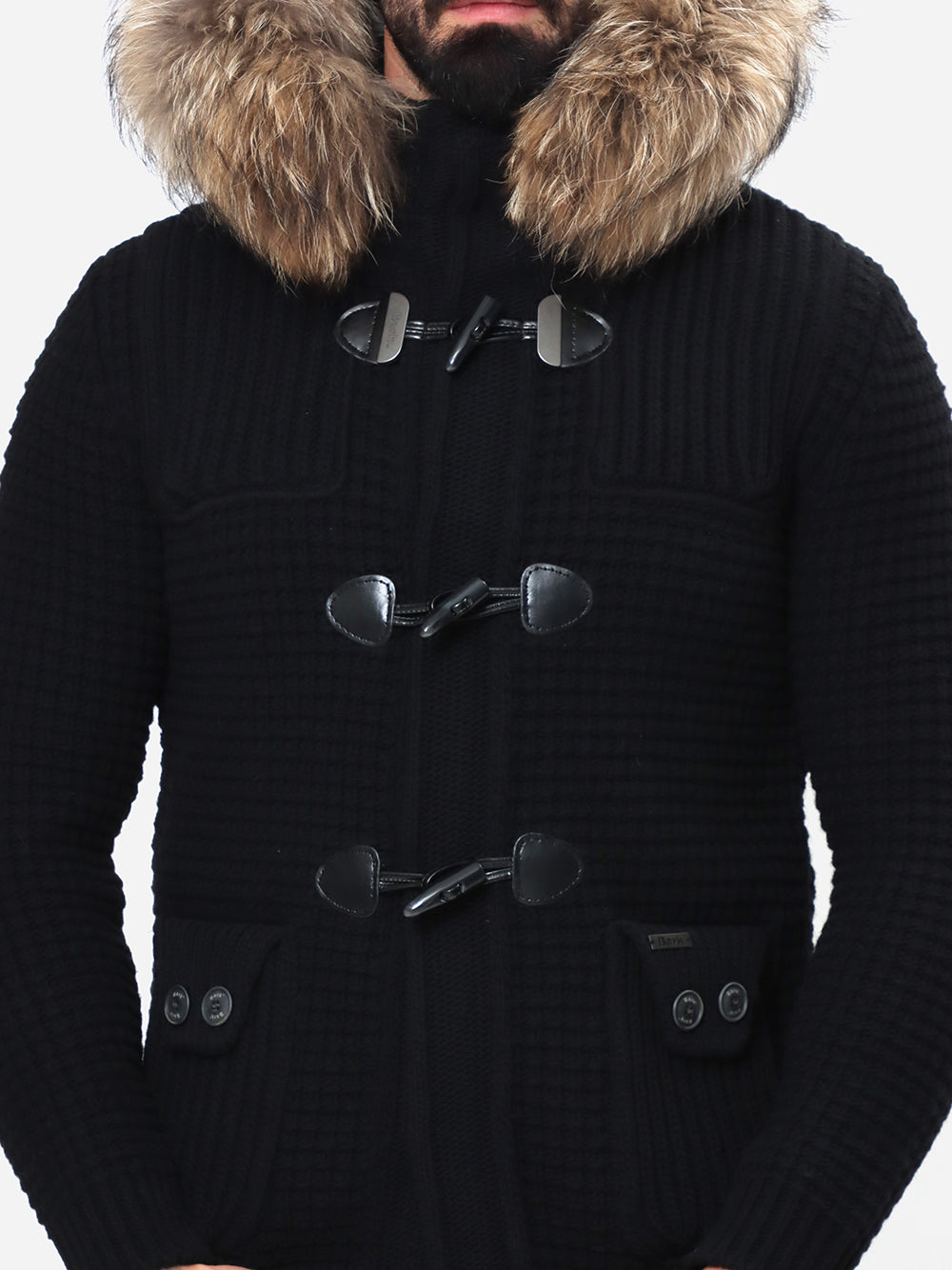 Bark 8001/C Short Duffle Coat giubbotto nero