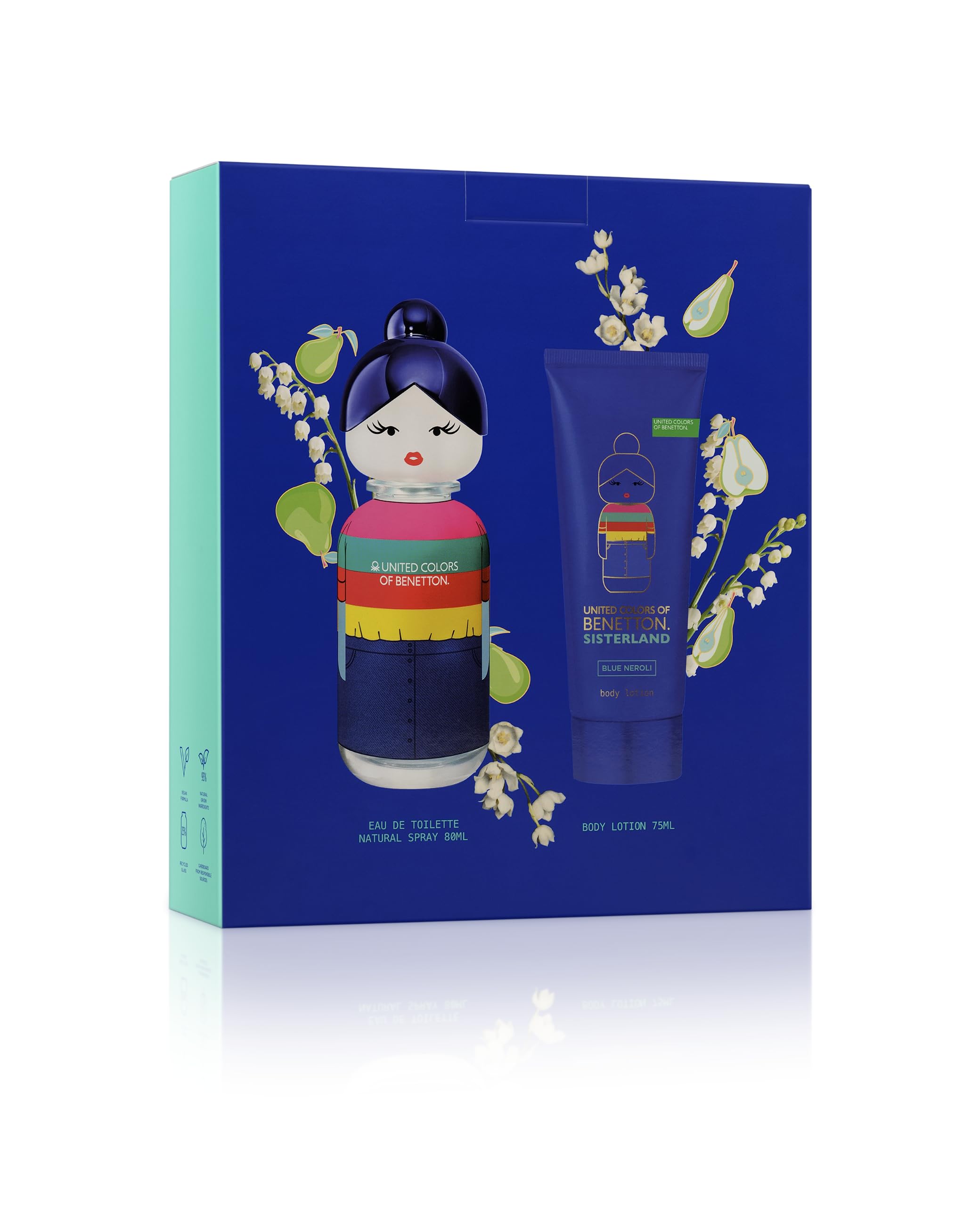 Benetton Sisterland Blue Neroli profumo donna set 80+75 ml fresco