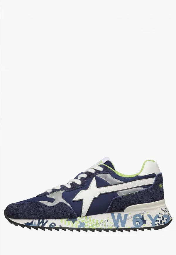 W6YZ Yak-M Sneakers Uomo Navy Tessuto Suede