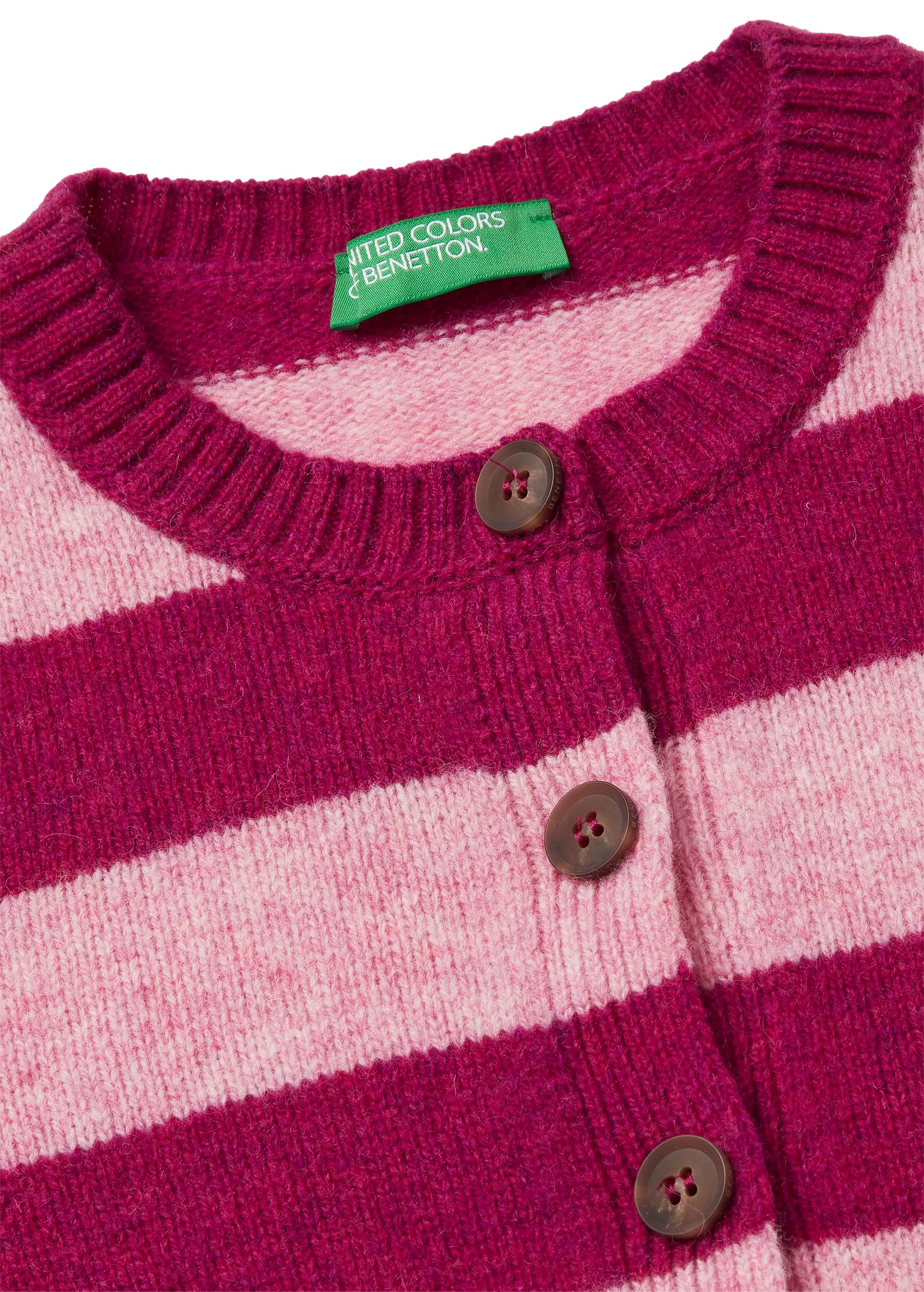 Benetton 103me5014 cardigan donna viola righe