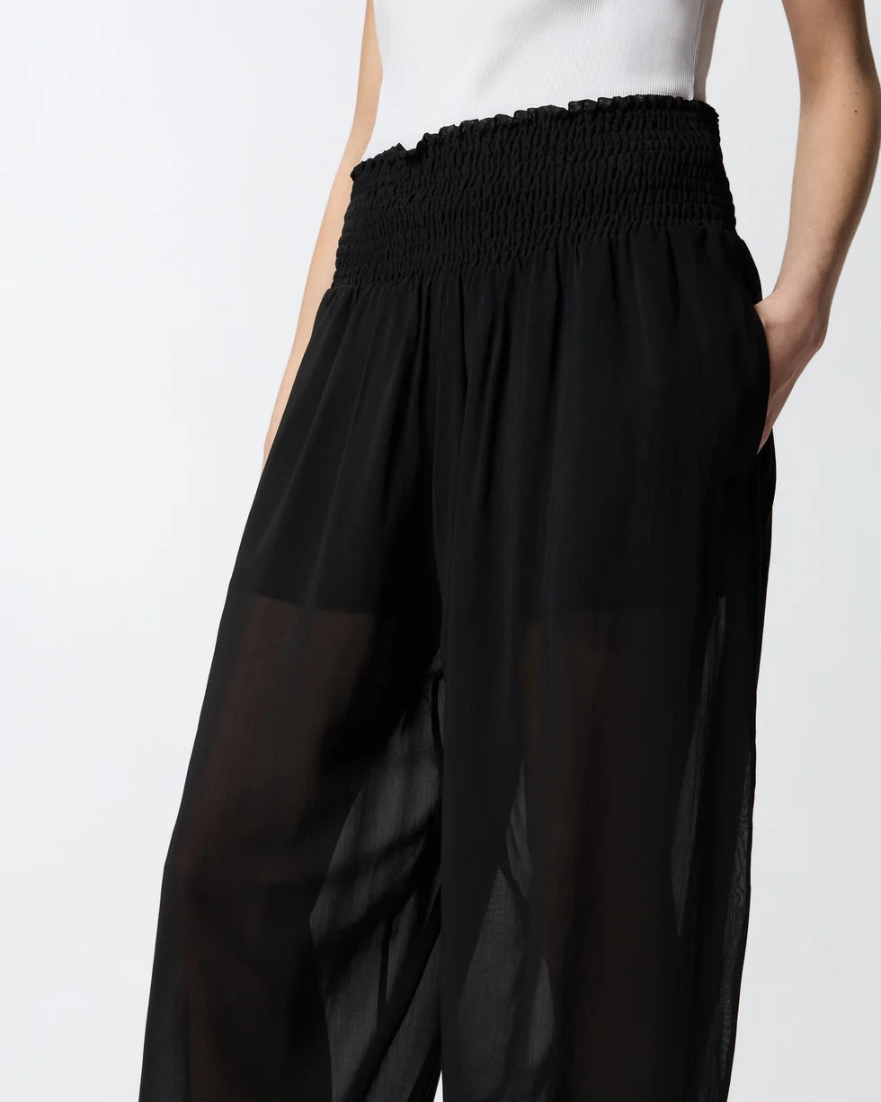 Pinko Bore 106845 A3B2 pantalone nero gamba ampia