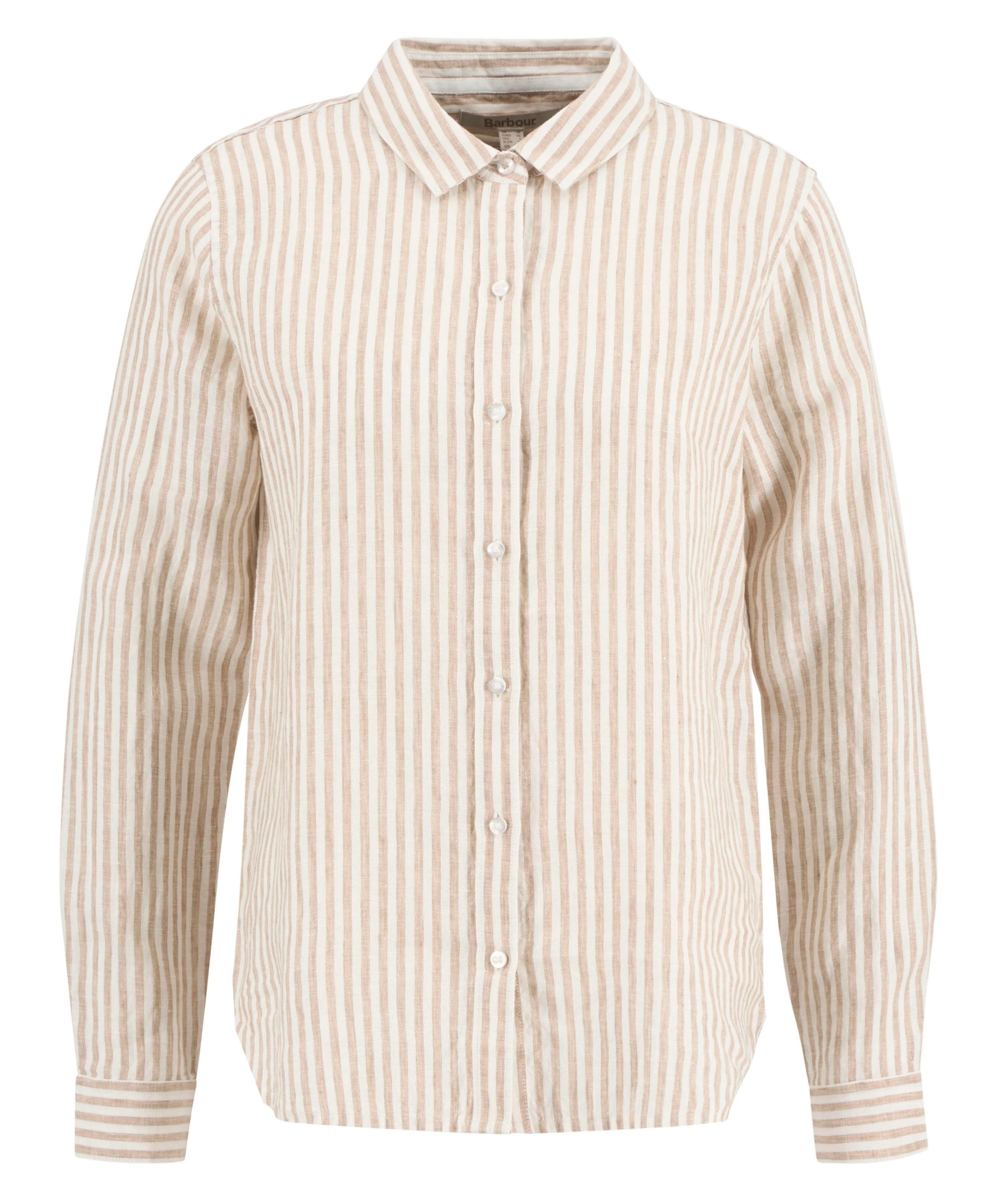 Barbour LSH1315 Marine Camicia Lino Donna Rigata