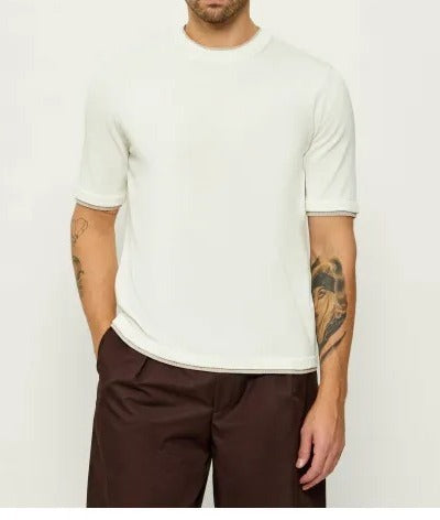 Eleventy M76MAGM31 Maglia Cotone Bianco Beige Uomo