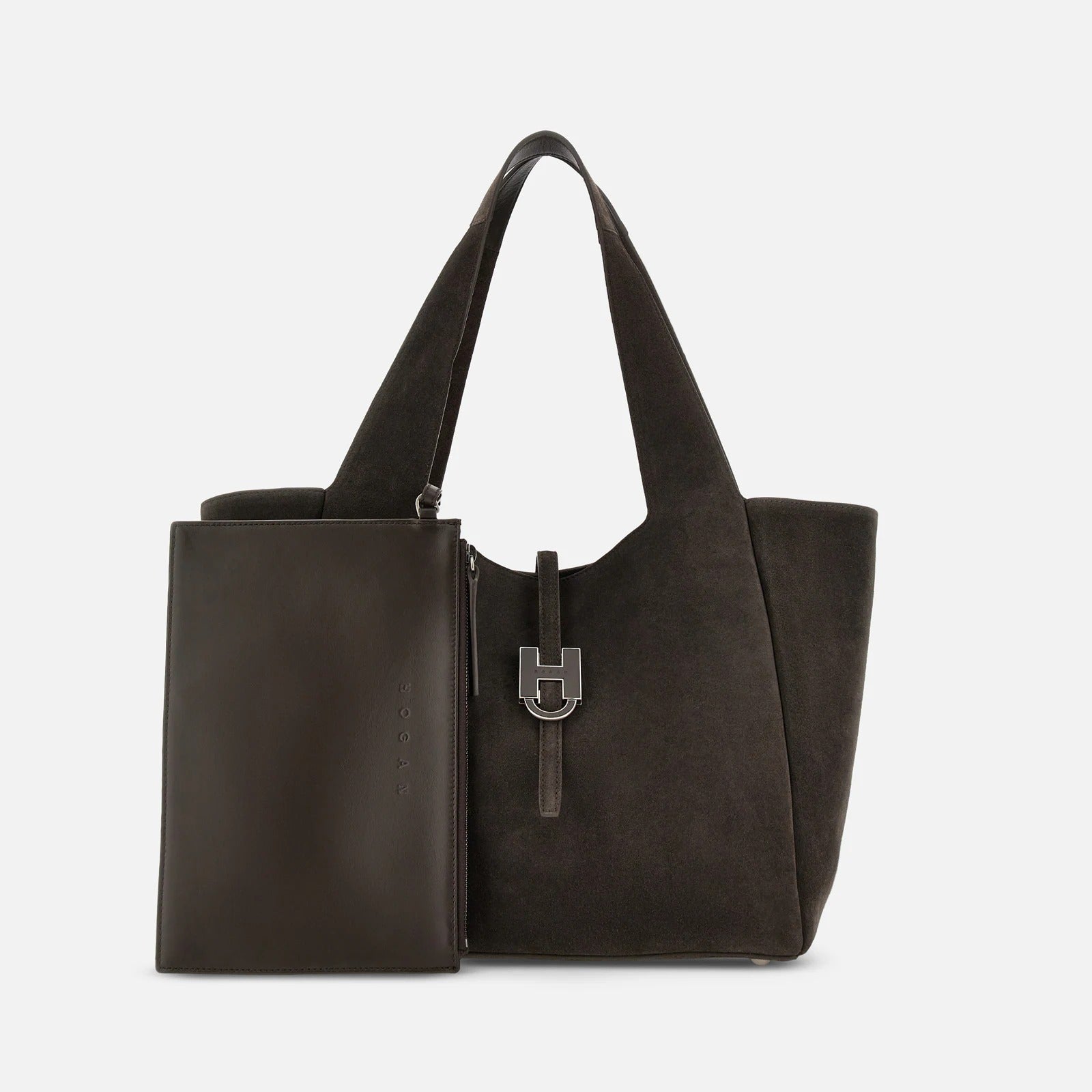 Hogan Shopping Trend KBW01XA1300UGM borsa marrone pelle