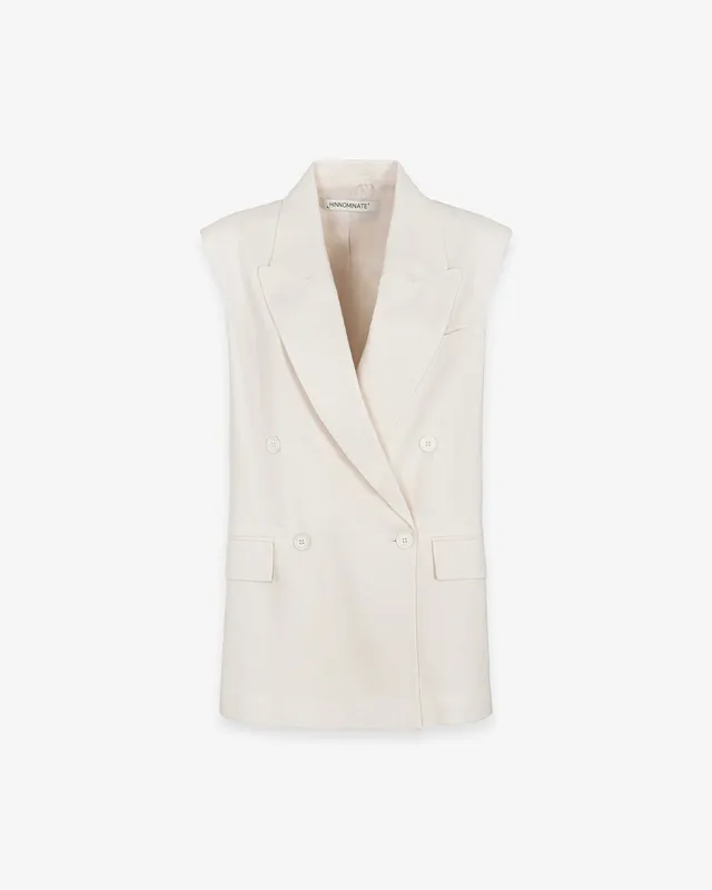 Hinnominate HMABW02626 gilet donna beige lino over