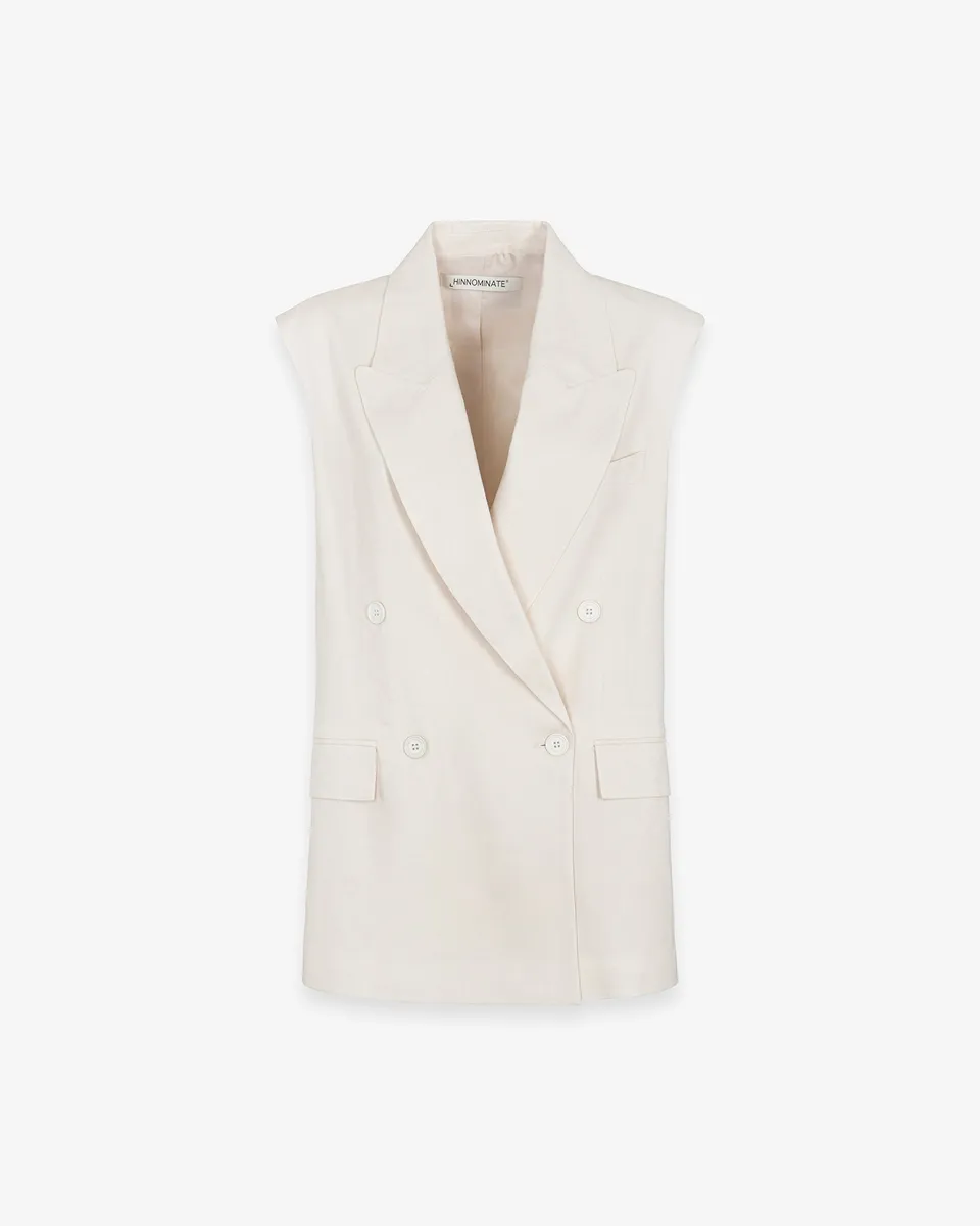 Hinnominate HMABW02626 gilet donna beige lino over