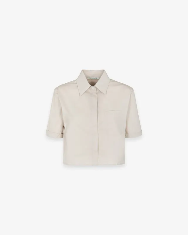 Hinnominate HMABW02589 Camicia Donna Crop Beige Cotone
