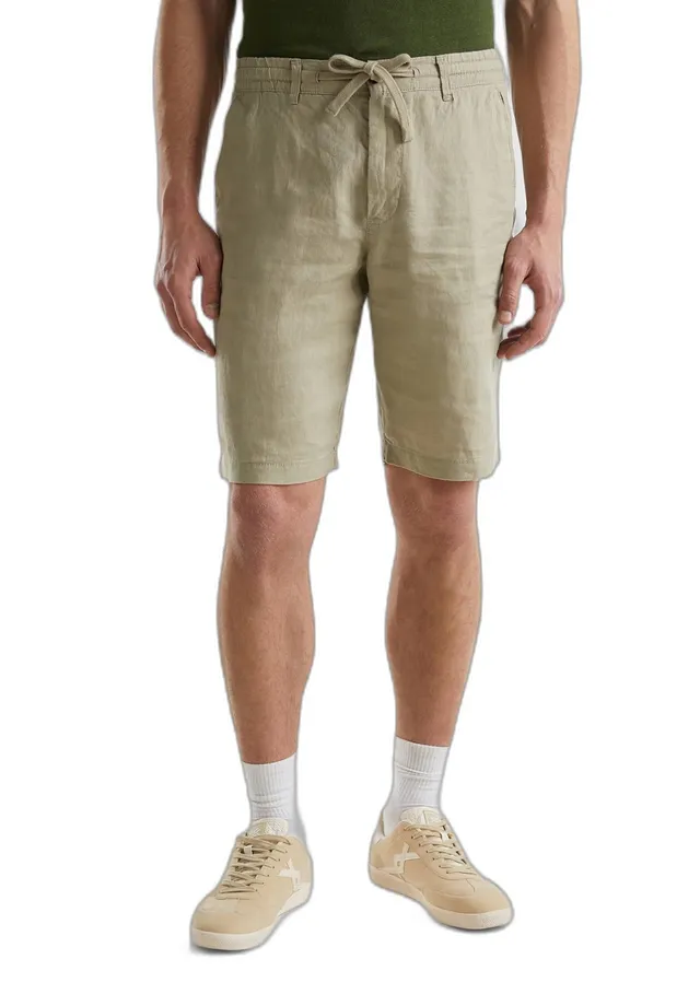 Benetton bermuda uomo lino elastico uso quotidiano