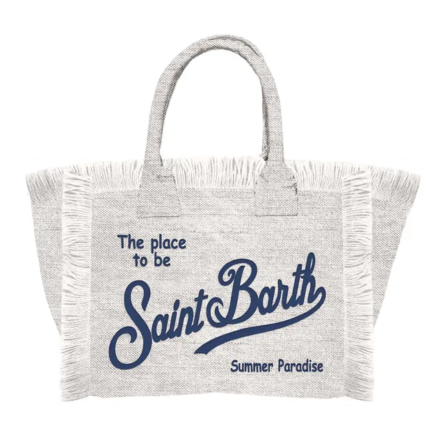 MC2 Saint Barth Colette Linen Borsa Bianco Navy lino