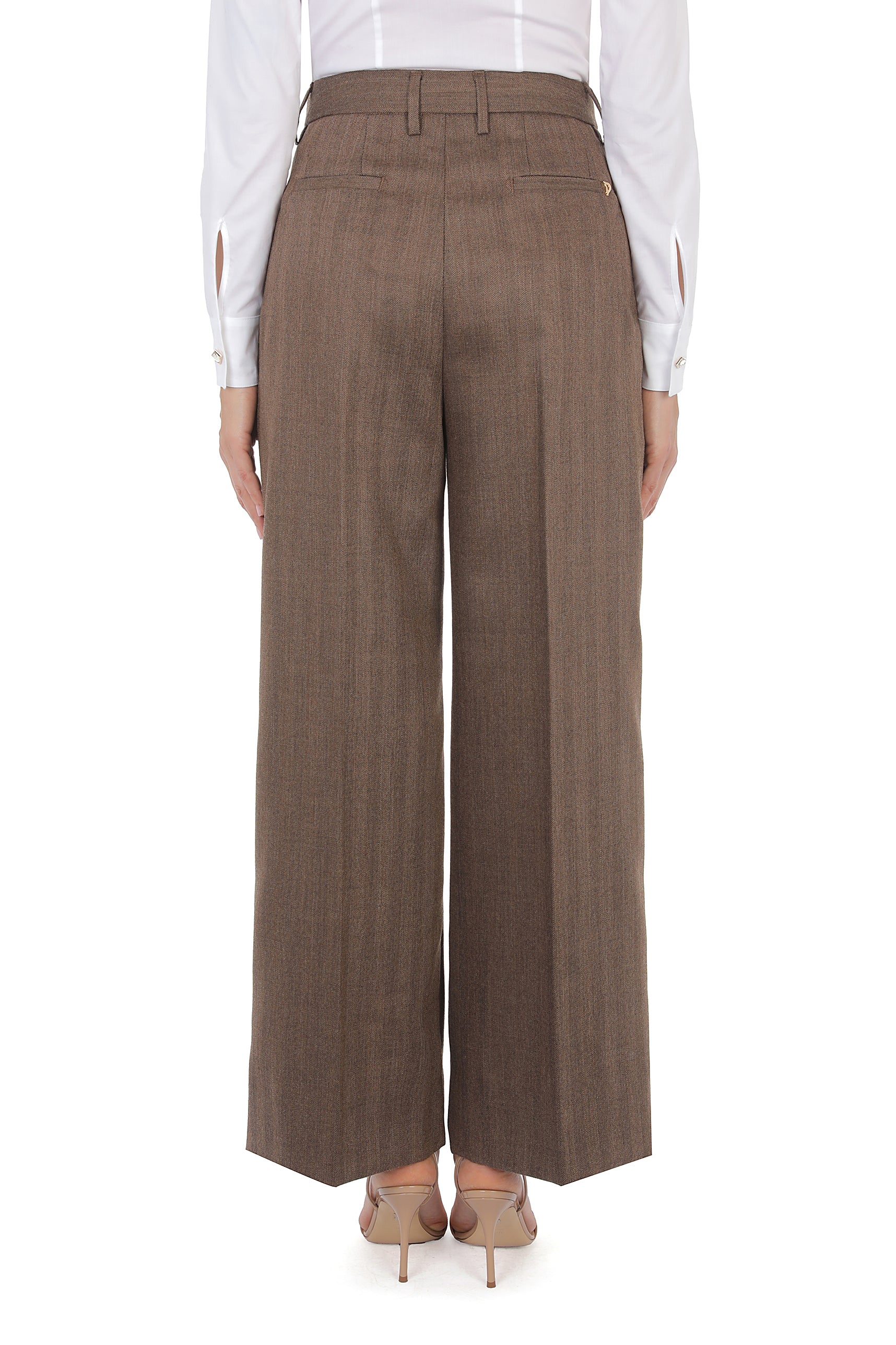 Dondup Eloise DP843 FF0427D pantalone marrone lana