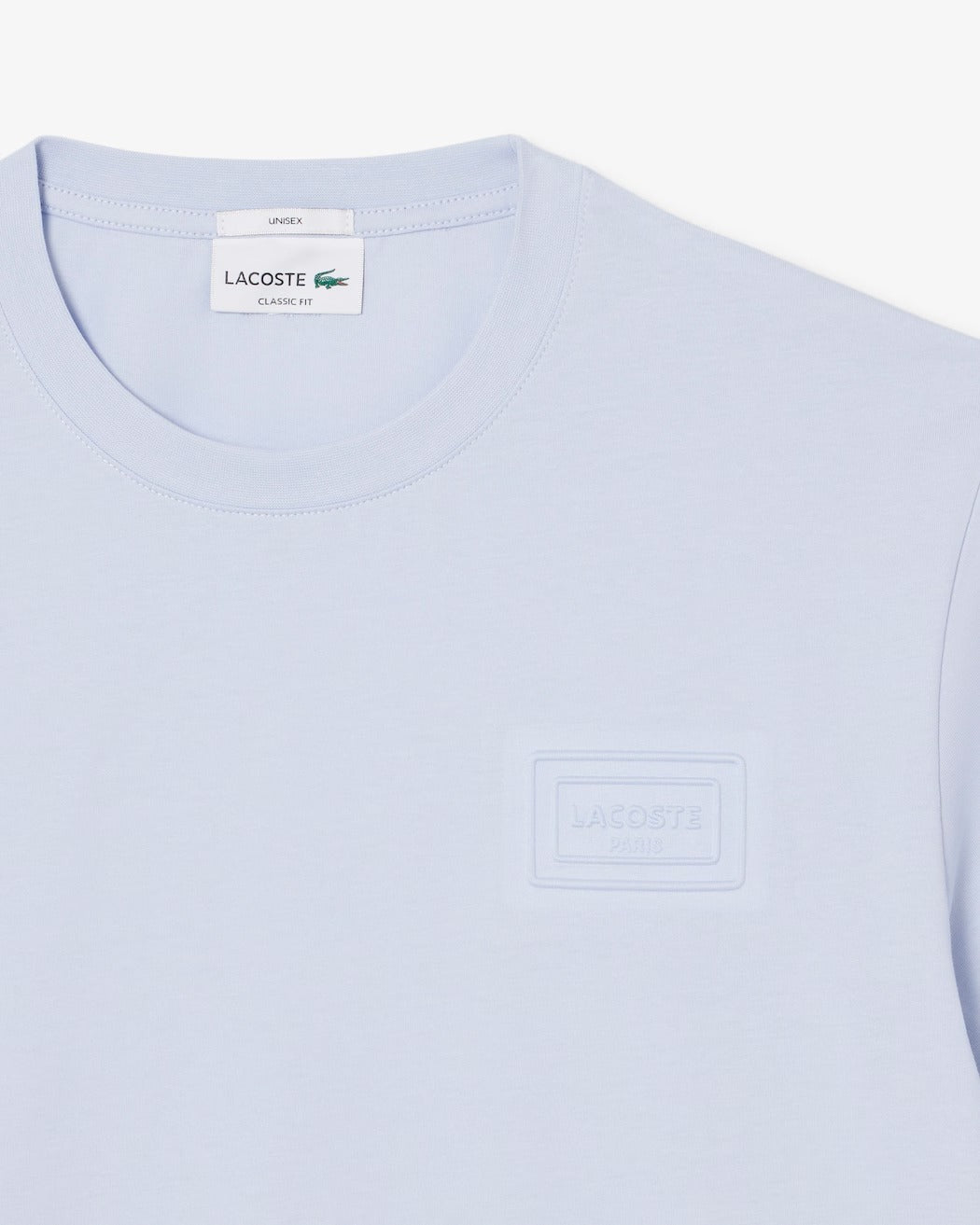 Lacoste TH0753 t-shirt unisex Blu Chiaro jersey cotone