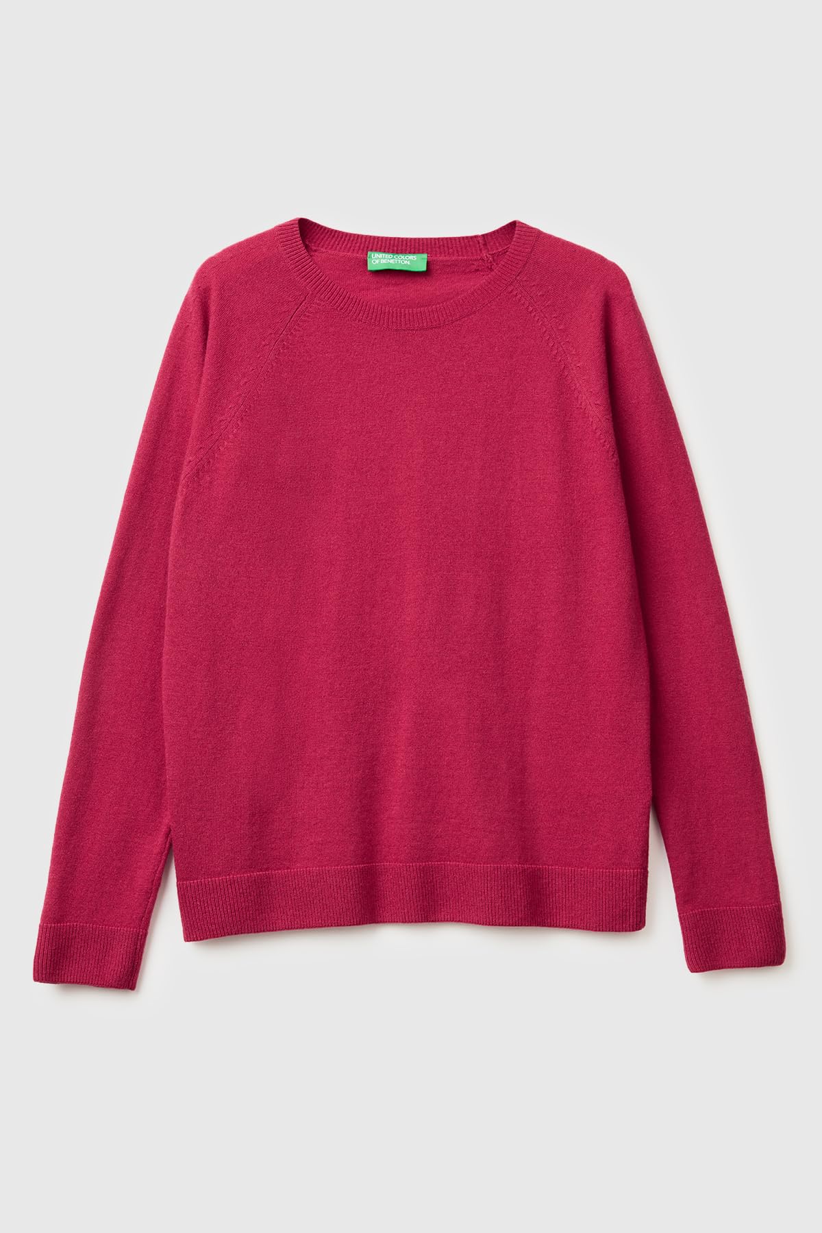 Benetton Maglieria Maglione Donna Girocollo Raglan Lana