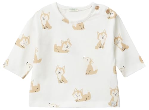 Benetton T-Shirt Bimbi Manica Lunga 74 Bianco
