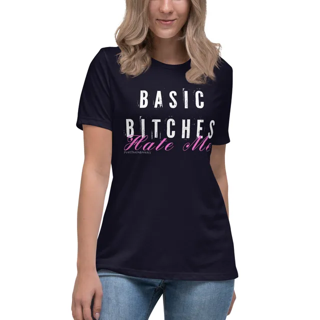 Pure Trash Basic Bitches Hate Me maglietta donna nera cotone